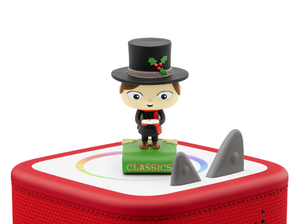 Favorite Classics: A Christmas Carol & Tales Tonie on a red Toniebox 2 ready to play audio stories and songs