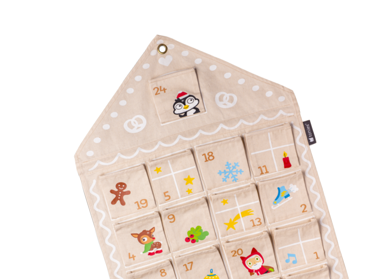 close up of the gingerbread advent calendar