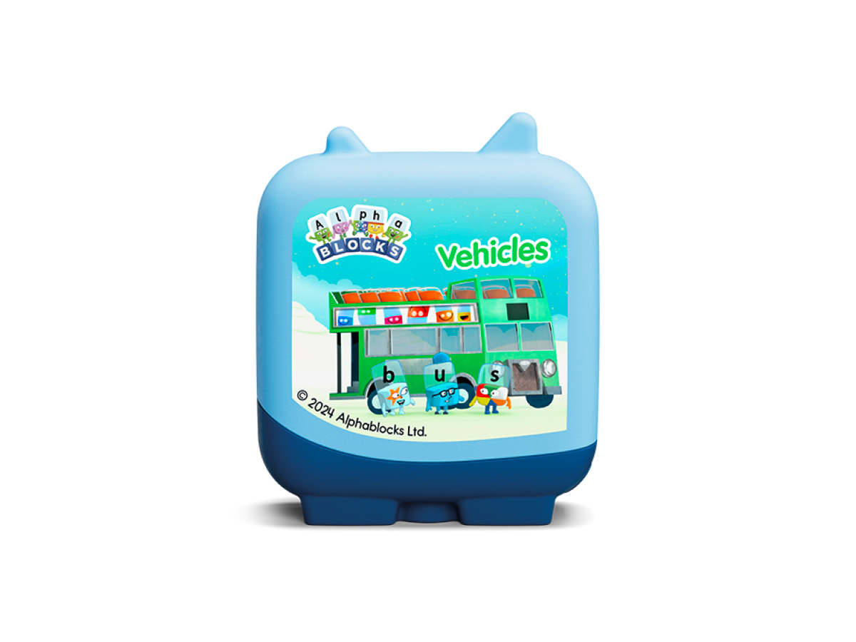 Alphablocks vehicles for the Toniebox, which plays audio conten