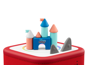 Disney Baby Lullabies Tonie on a red Toniebox 2 ready to play audio stories and songs