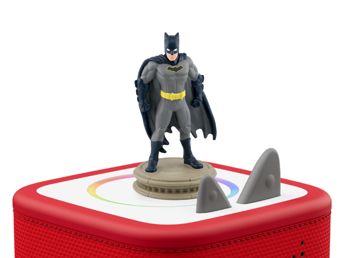 DC: Batman Tonie on a red Toniebox 2 ready to play audio stories and songs