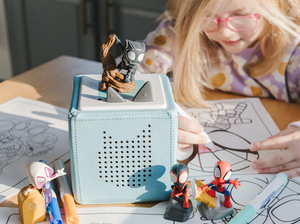 Child Playing With Marvel'S Spidey And His Amazing Friends: Black Panther Tonie