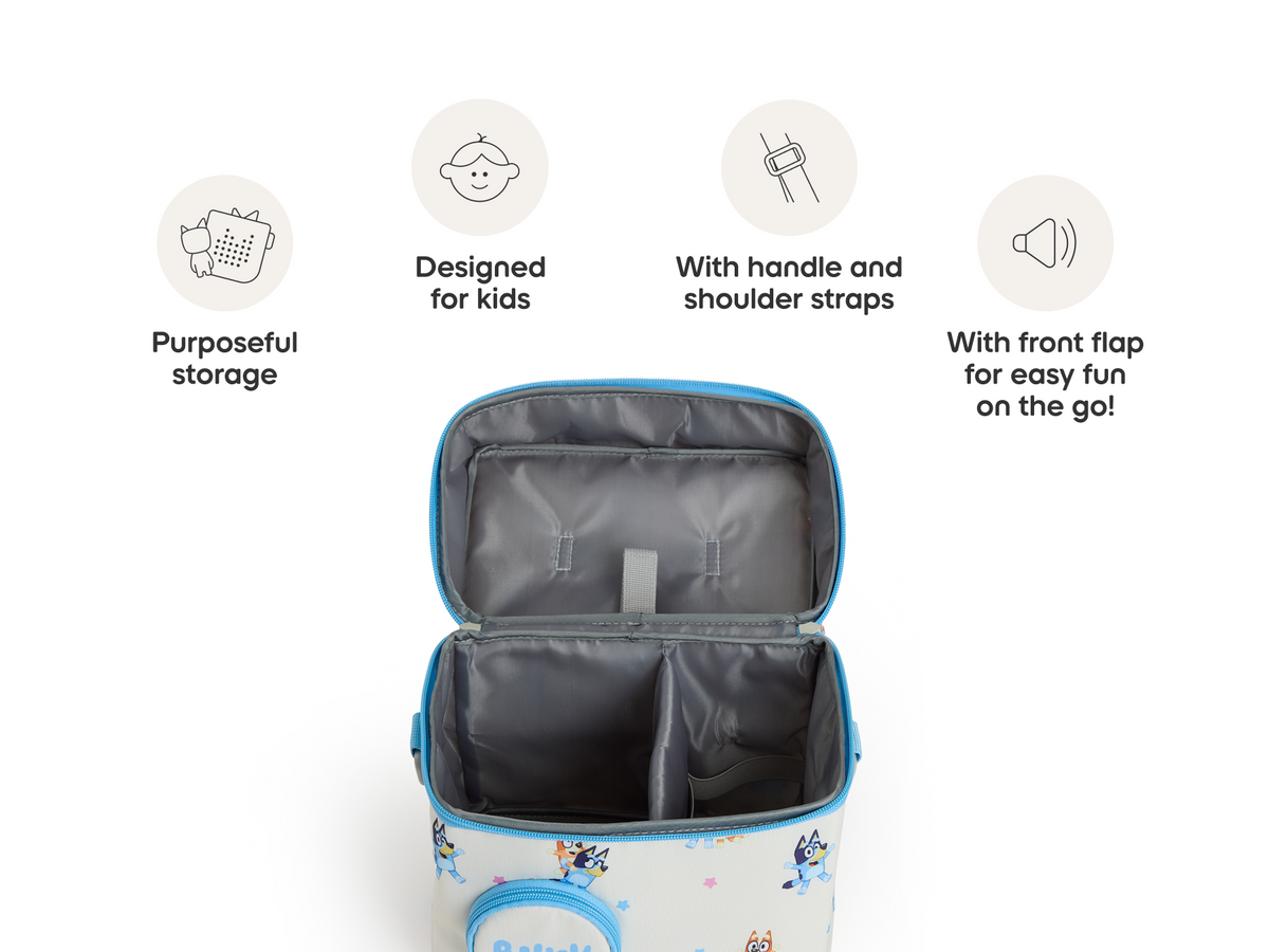 tonies Bluey Listen & Go Carrying Case designed to carry the toniebox and tonies