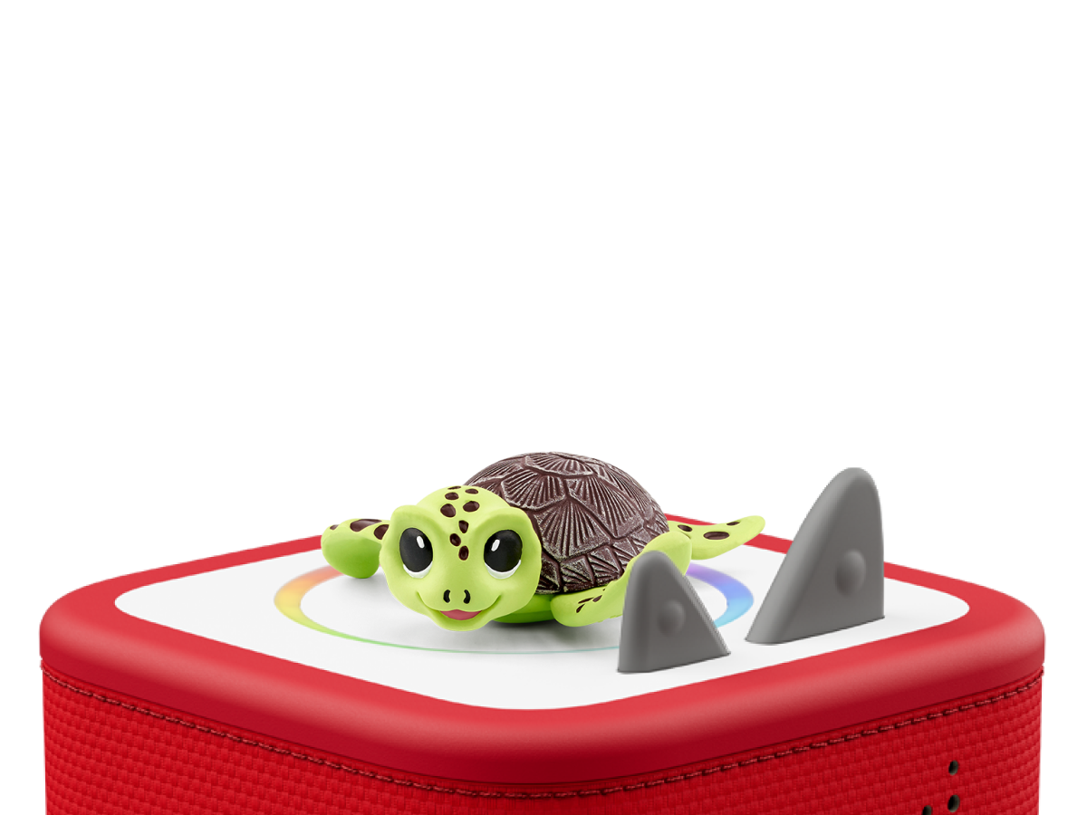 Conservation Crew: Bobby the Sea Turtle Tonie on a red Toniebox 2 ready to play audio stories and songs