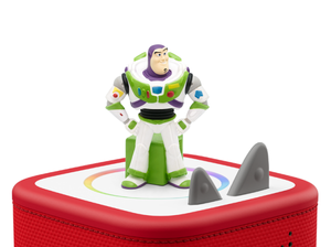 Disney & Pixar Toy Story 2: Buzz Lightyear Tonie on a red Toniebox 2 ready to play audio stories and songs
