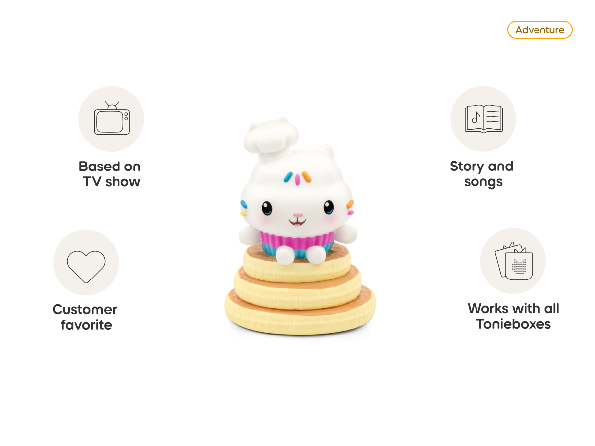 Gabby's Dollhouse: Cakey Cat Tonie audio figurine, inspiring audio journeys and imaginative play