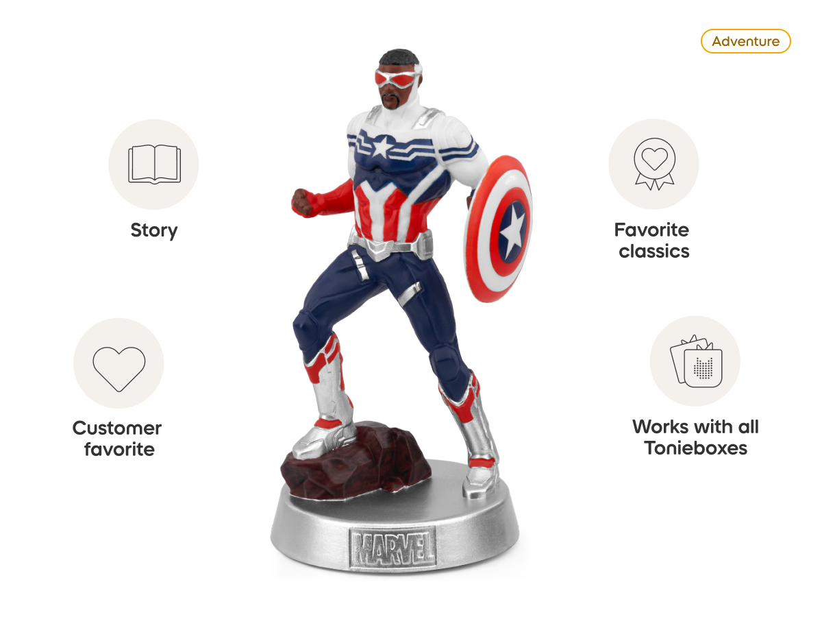 MARVEL Captain America Tonie audio figurine from the adventure category, inspiring audio journeys and imaginative play