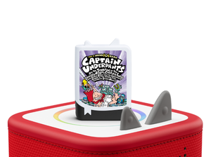 Dav Pilkey: Captain Underpants and the Invasion of the Incredibly Naughty Cafeteria Ladies from Outer Space Book Tonie on a red Toniebox 2 ready to play audio stories and songs