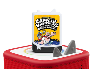 Dav Pilkey: Captain Underpants and the Perilous Plot of Professor Poopypants Book Tonie on a red Toniebox 2 ready to play audio stories and songs