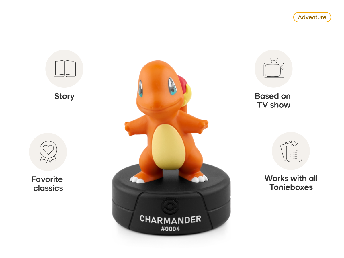 Pokémon Charmander Tonie audio figurine from the adventure category, inspiring audio journeys and imaginative play