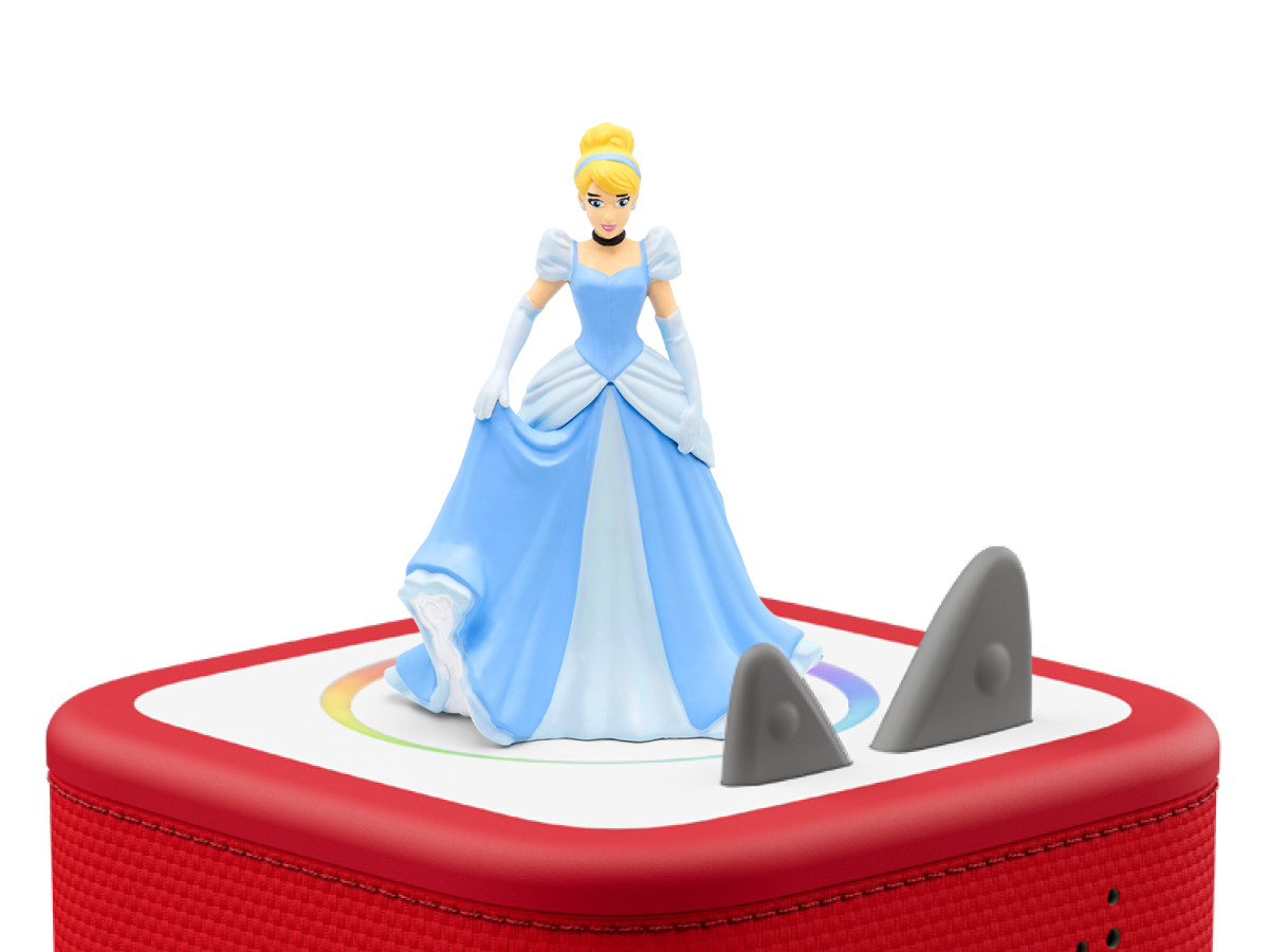 Disney Cinderella Tonie on a red Toniebox 2 ready to play audio stories and songs
