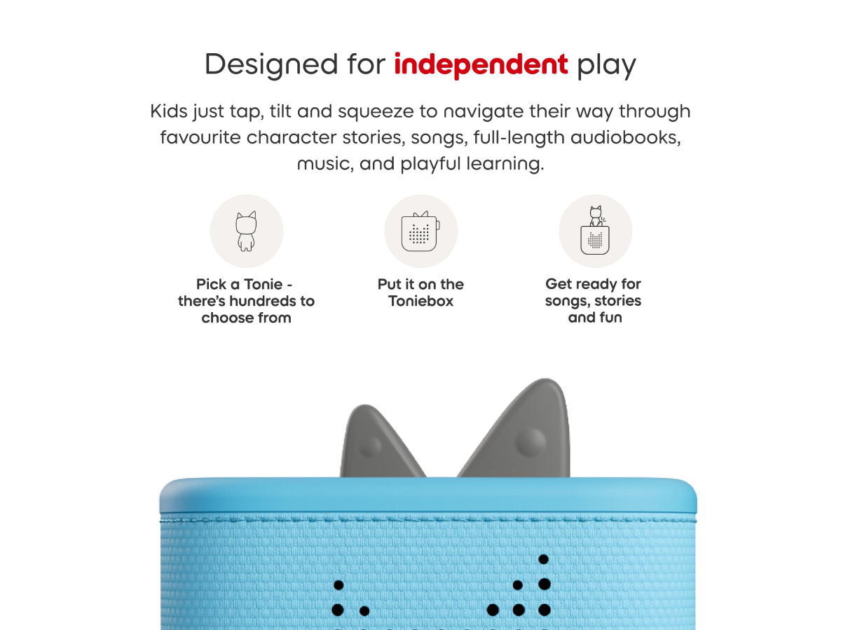 Sky Blue Toniebox 2 with content illustration