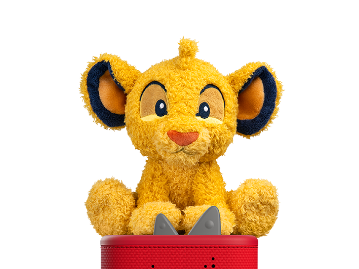 Cuddle Tonie- Disney Simba Tonie on a red Toniebox 2 ready to play audio stories and songs