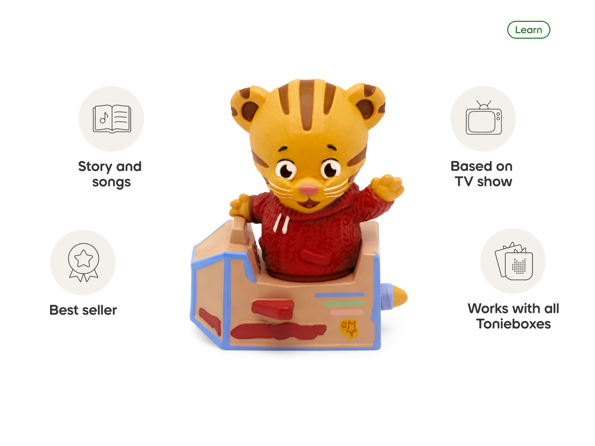 Daniel Tiger's Neighborhood Tonie audio figurine, inspiring audio journeys and imaginative play