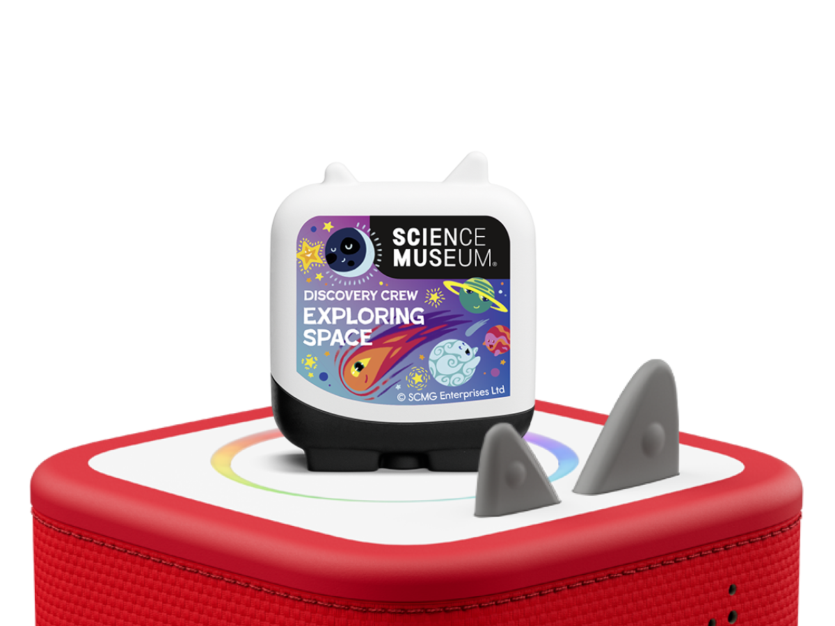 Science Museum-Discovery Crew Pocket Tonies - 4 pack on a Red Toniebox 2 ready to play audio stories and songs curated for older listeners