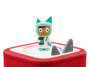 Doctor Creative-Tonie on a red Toniebox 2 ready to play audio stories and songs