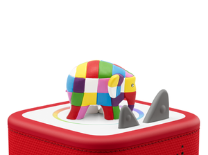 Elmer & Friends Story Collection Tonie on a red Toniebox 2 ready to play audio stories and songs
