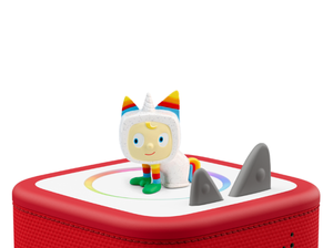 Emma Memma Unicorn Creative-Tonie on a red Toniebox 2 ready to play audio stories and songs
