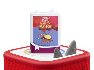Fantastic Mr. Fox Book Tonie on a Red Toniebox 2 ready to play audio stories and songs curated for older listeners