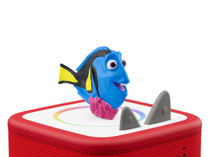 Disney & Pixar Finding Dory Tonie on a red Toniebox 2 ready to play audio stories and songs