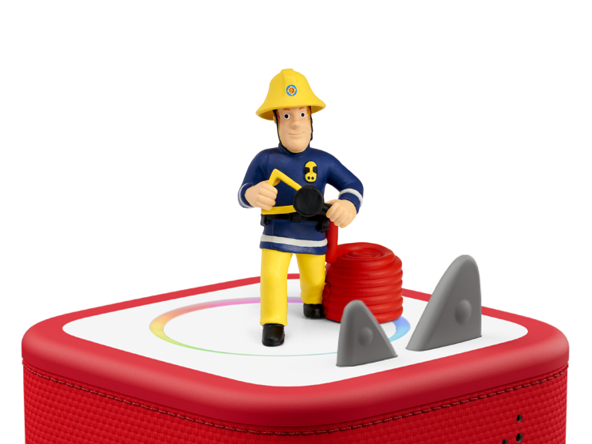 The Pontypandy Pack: Fireman Sam Tonie on a red Toniebox 2 ready to play audio stories and songs