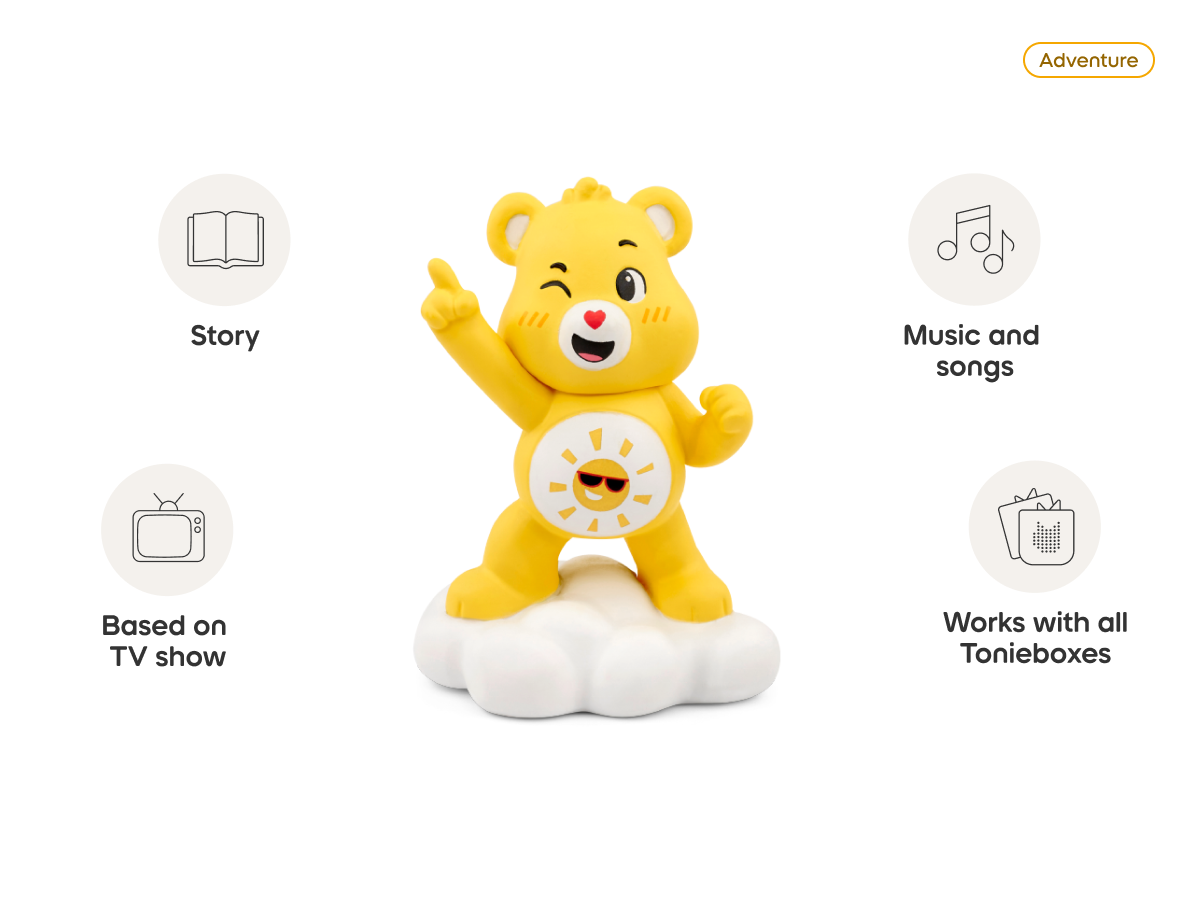 Care Bears: Funshine Bear Tonie audio figurine, inspiring audio journeys and imaginative play