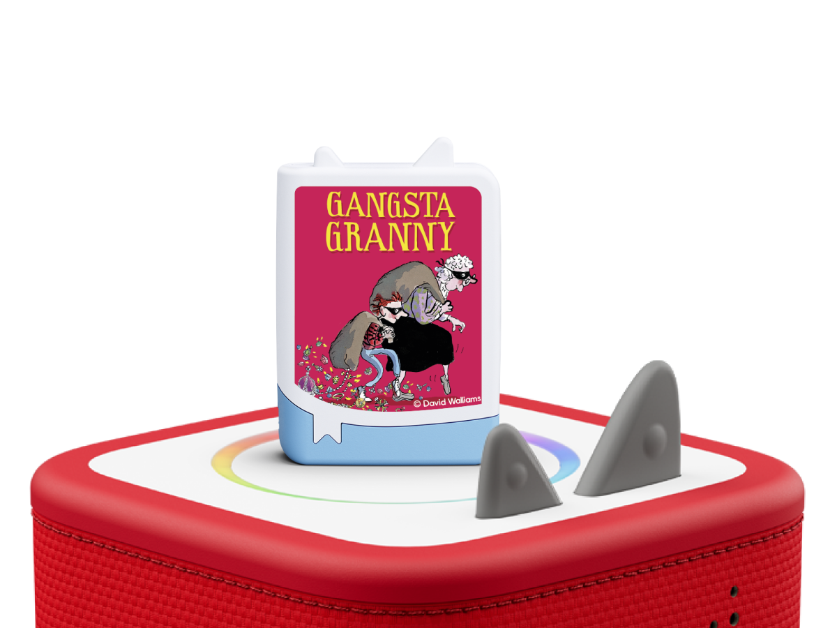 David Williams: Gangsta Granny Book Tonie on a red Toniebox 2 ready to play audio stories and songs