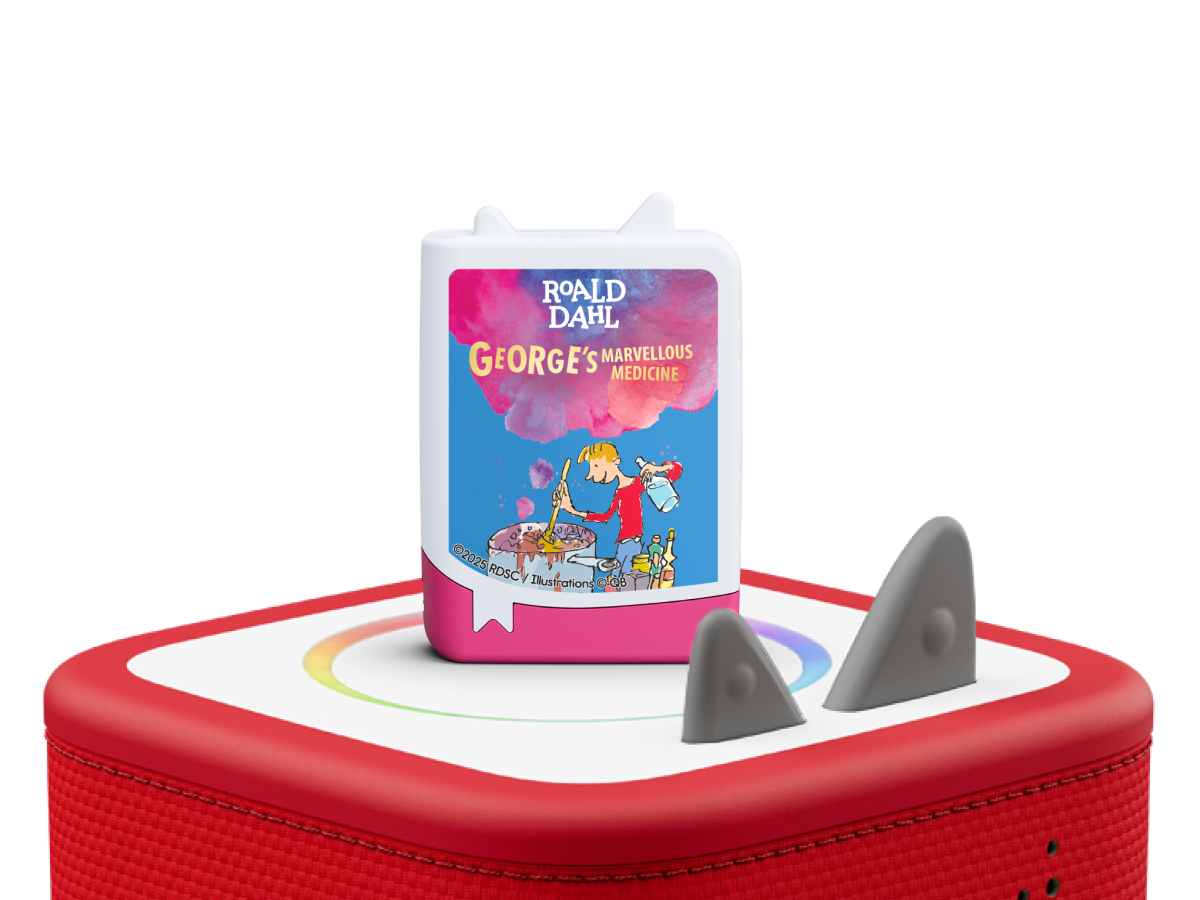 Roald Dahl Georges Marvellous Medicine Book Tonie on a Red Toniebox 2 ready to play audio stories and songs curated for older listeners