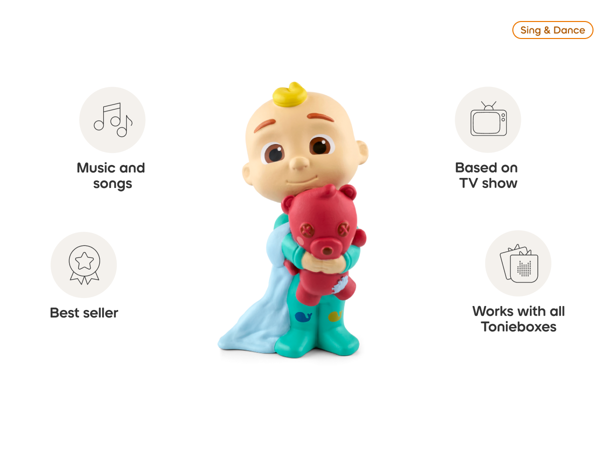 CoComelon: Getting Ready with JJ Tonie audio figurine, inspiring audio journeys and imaginative play