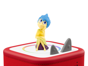 Disney & Pixar Inside Out Tonie on a red Toniebox 2 ready to play audio stories and songs