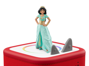 Disney Aladdin: Jasmine Tonie on a red Toniebox 2 ready to play audio stories and songs