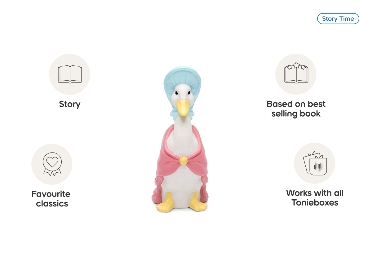 Jemima Puddleduck Tonie audio figurine from the story time category, inspiring audio journeys and imaginative play