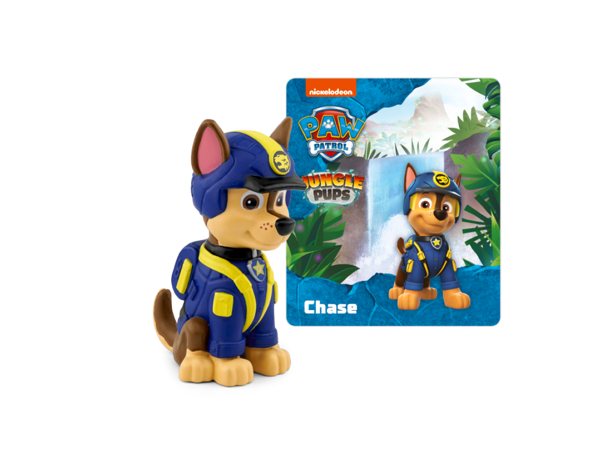 PAW Patrol Jungle Pups: Chase Tonie with a branded content card