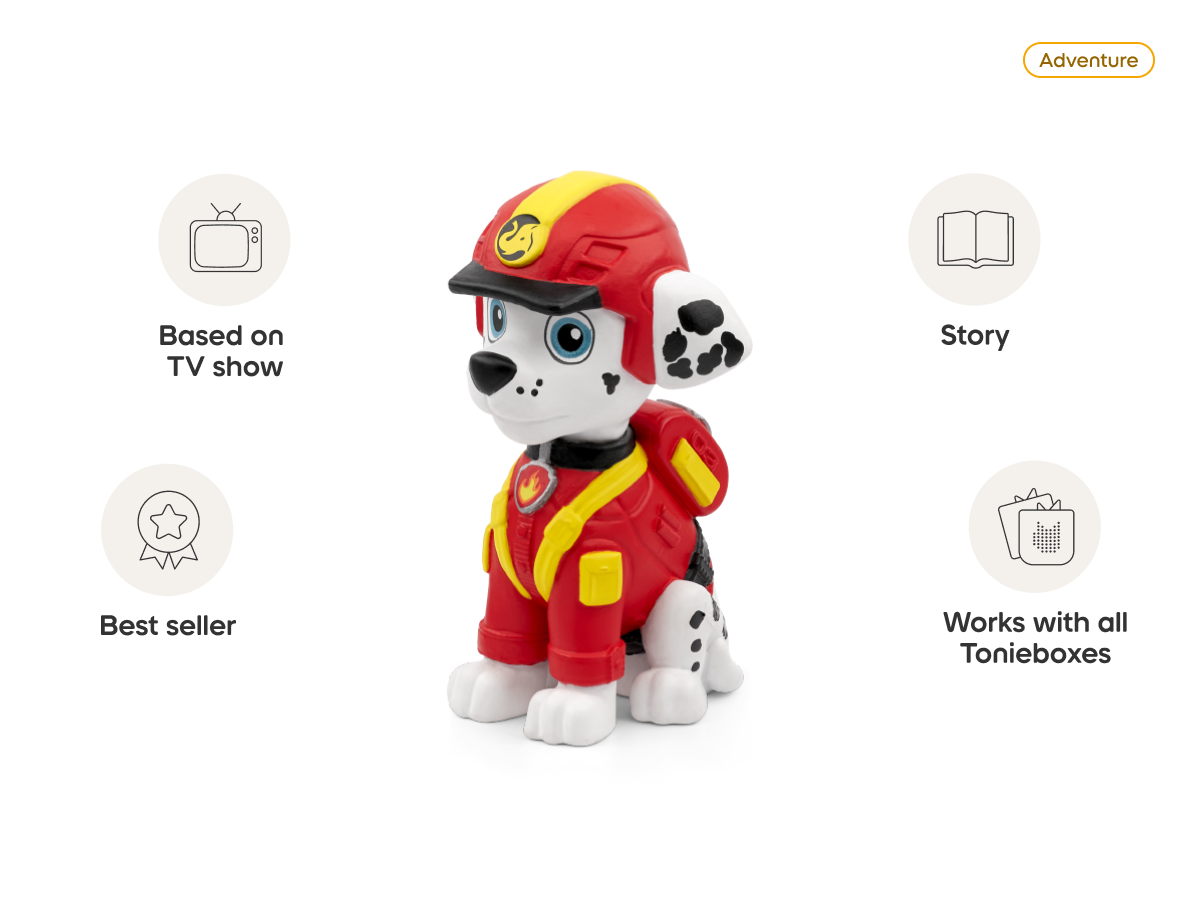 PAW Patrol Jungle Pups: Marshall Tonie audio figurine, inspiring audio journeys and imaginative play