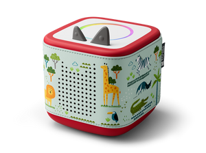 Side view of Toniebox 2 with jungle on it