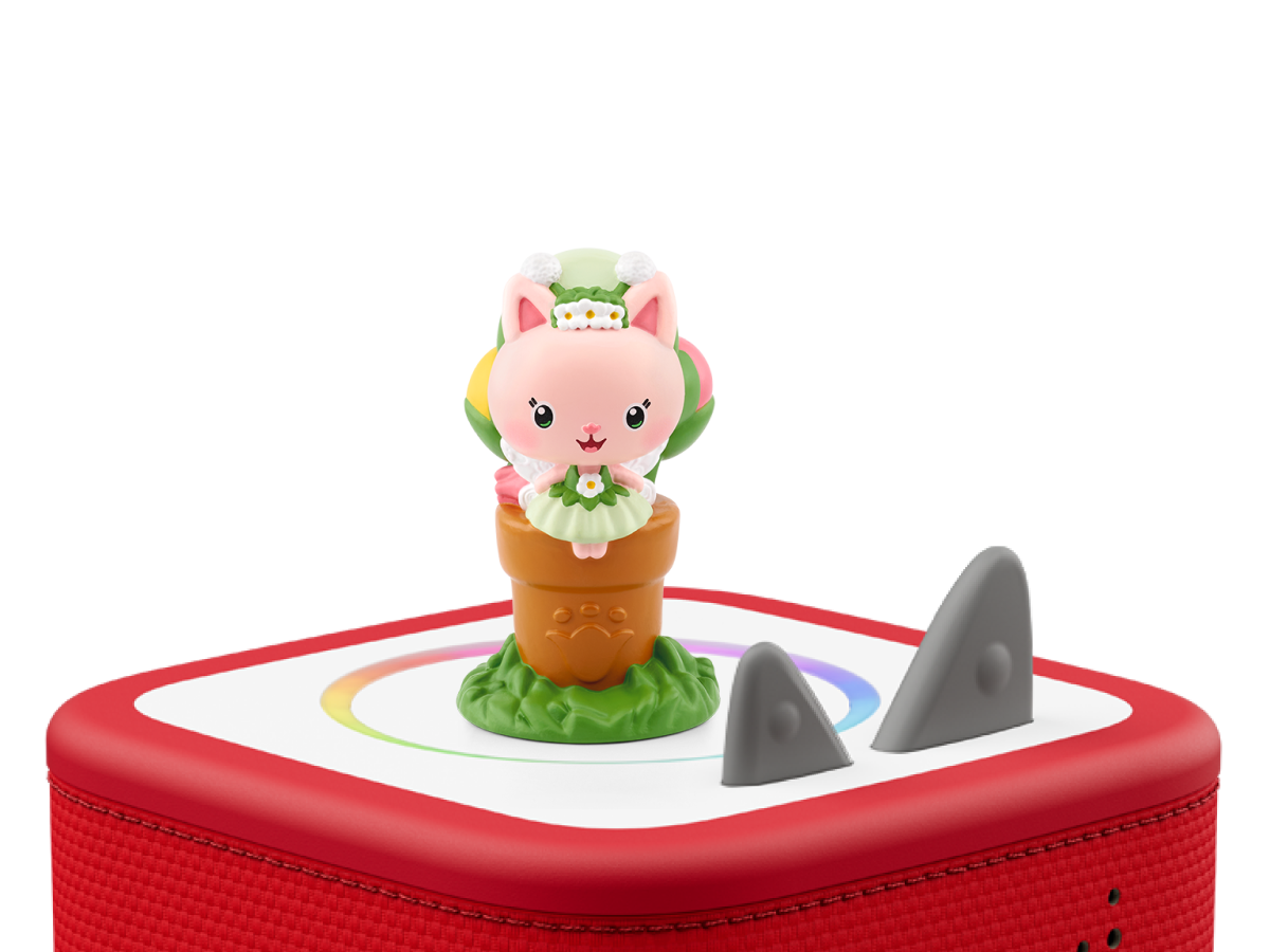 Gabby's Dollhouse: Kitty Fairy Tonie on a red Toniebox 2 ready to play audio stories and songs