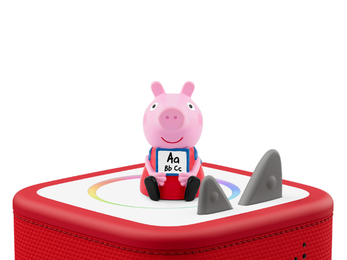 Peppa Pig: Learn with Peppa Tonie on a red Toniebox 2 ready to play audio stories and songs
