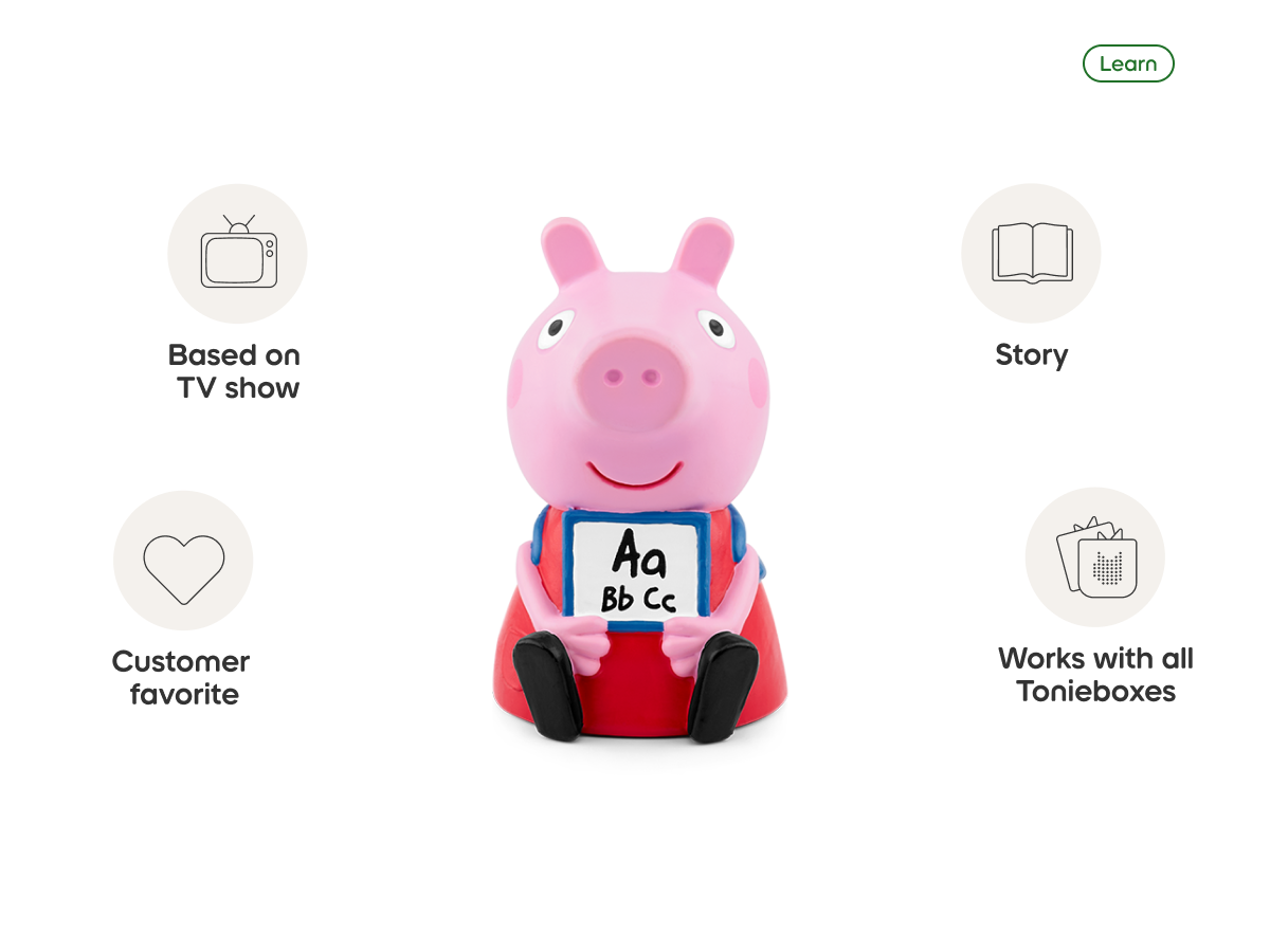 Peppa Pig: Learn with Peppa Tonie audio figurine, inspiring audio journeys and imaginative play