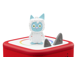 Yeti Creative-Tonie on a red Toniebox 2 ready to play audio stories and songs