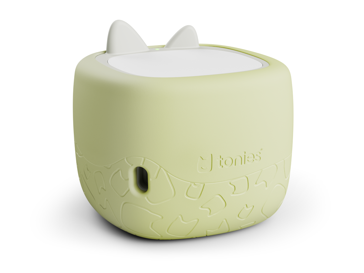 Toniebox Lite Cover melon green on a toniebox lite back view