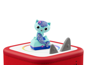 Gabby's Dollhouse: MerCat Tonie on a red Toniebox 2 ready to play audio stories and songs
