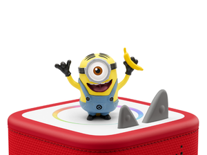 Despicable Me Minion Tonie on a red Toniebox 2 ready to play audio stories and songs