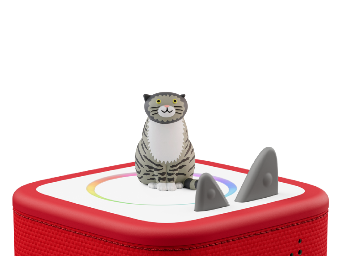 Mog The Forgetful Cat Tonie on a red Toniebox 2 ready to play audio stories and songs