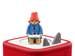 More About Paddington Tonie on a red Toniebox 2 ready to play audio stories and songs