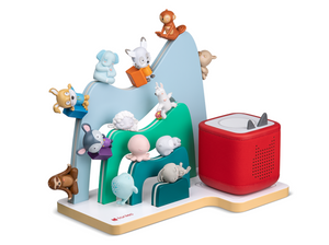 Large Mountain Tabletop Shelf with red toniebox 2 and tonies