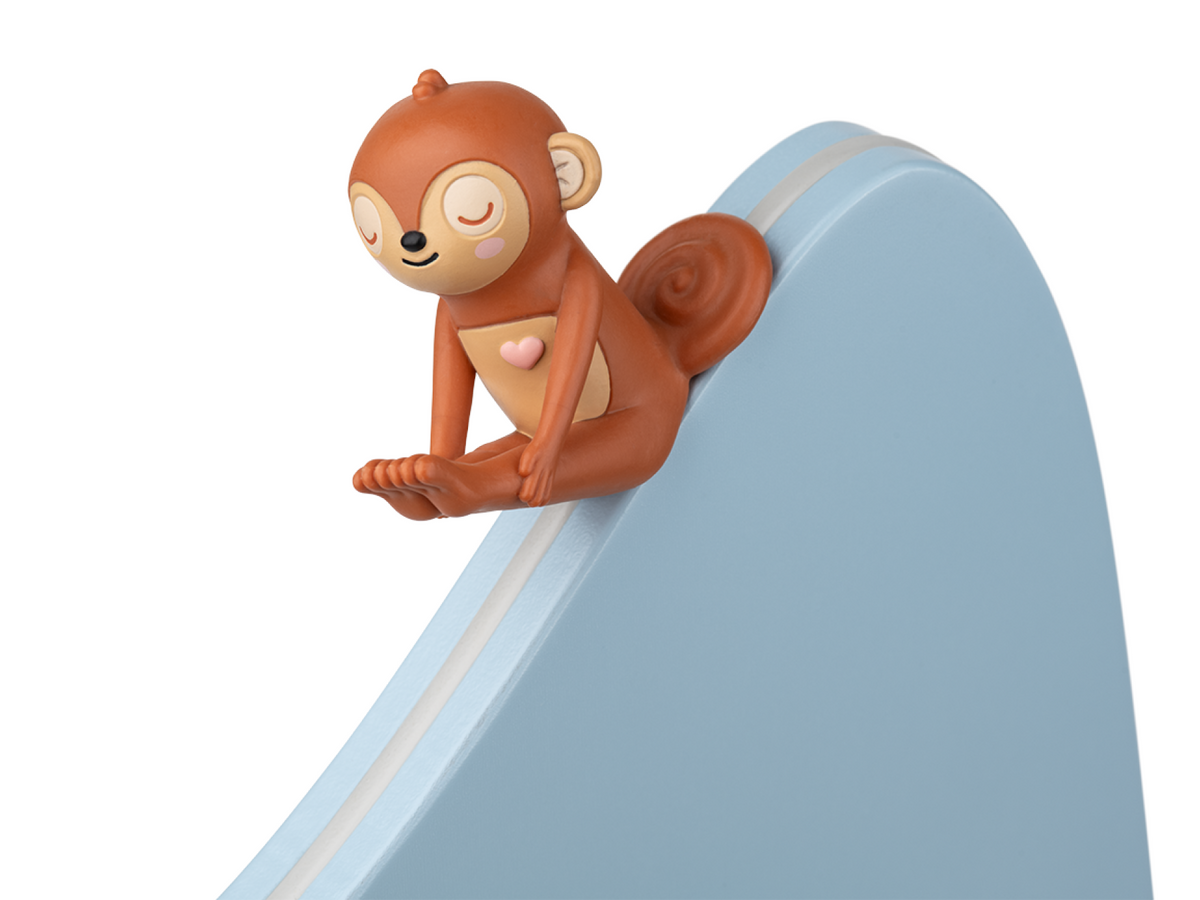 Large Mountain Tabletop Shelf zoomed in with monkey tonie