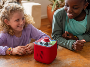 Kids Playing With A Red Toniebox 2 And Mystery Mavericks Toniplay