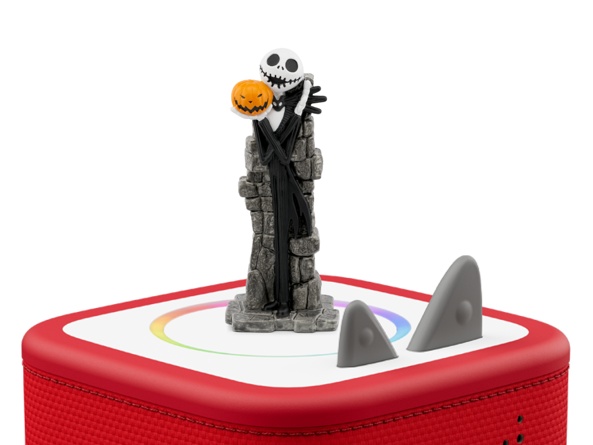 Disney The Nightmare Before Christmas Tonie on a red Toniebox 2 ready to play audio stories and songs
