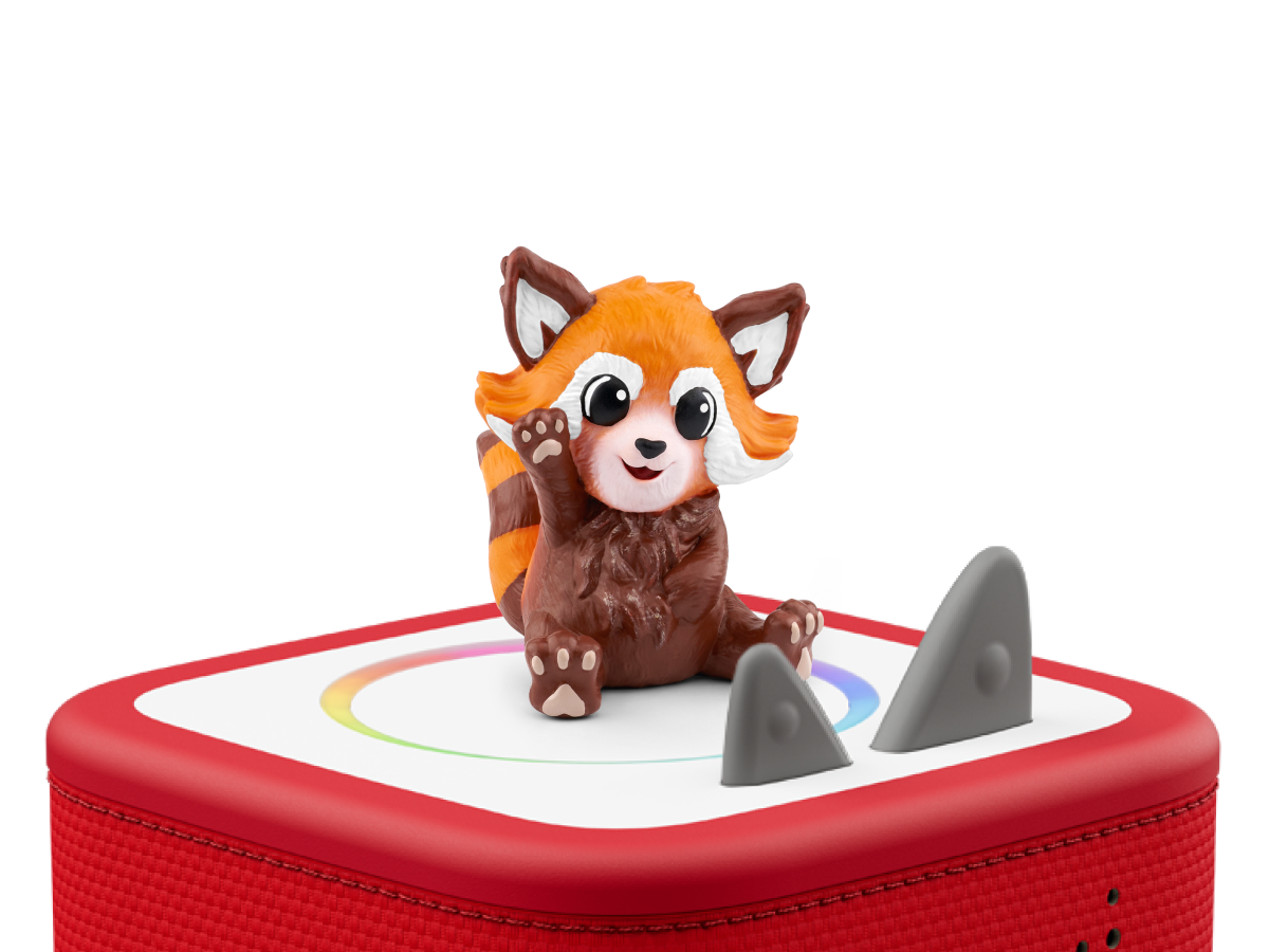 Conservation Crew: Nina the Red Panda Tonie on a red Toniebox 2 ready to play audio stories and songs