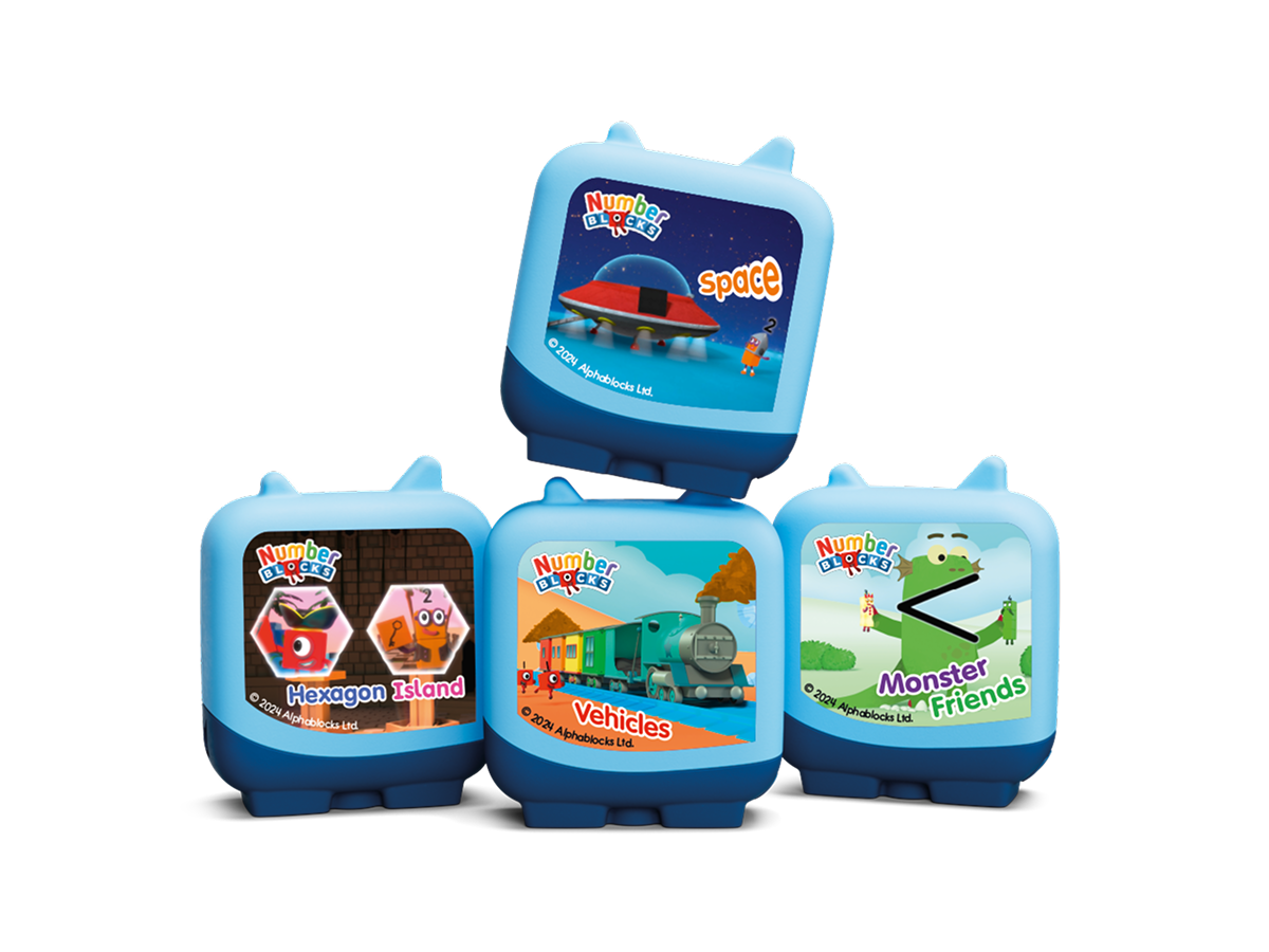 Numberblocks Clever Tonies - 4 Pack stacked together displaying the full set available